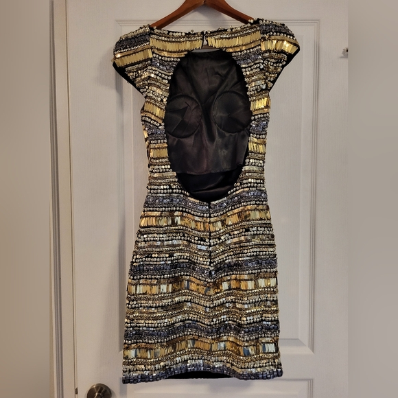 Talitha black and gold beaded cocktail dress in size XS. - Picture 3 of 3